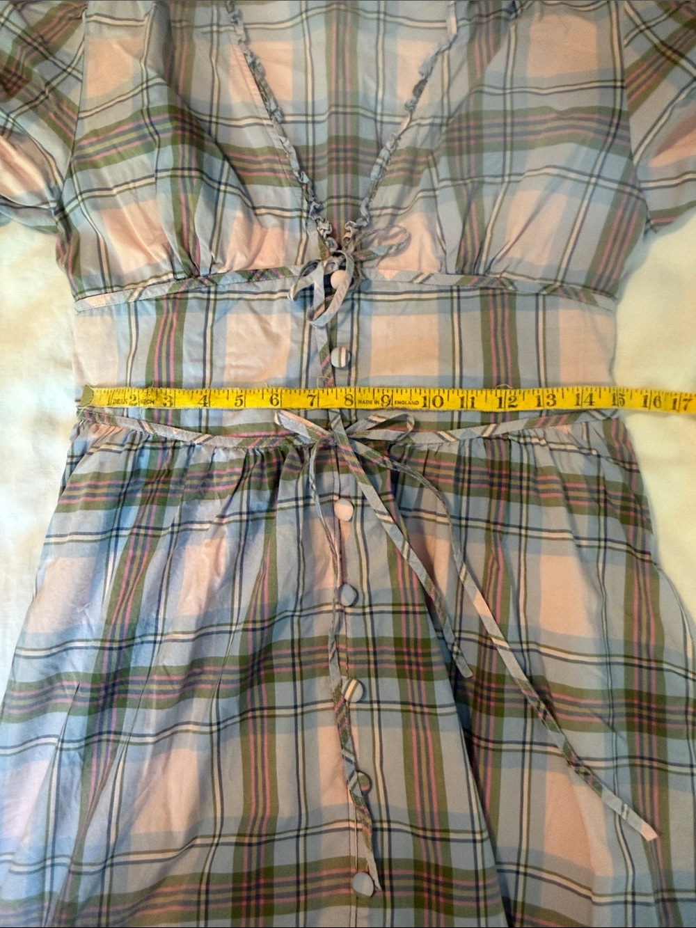 Pink & Blue Plaid Button-Front Midi Dress - Picture 4 of 8